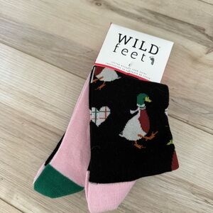 New Wild Feet Women’s ducks goose hearts  Crew Socks - 3 Pairs NWT